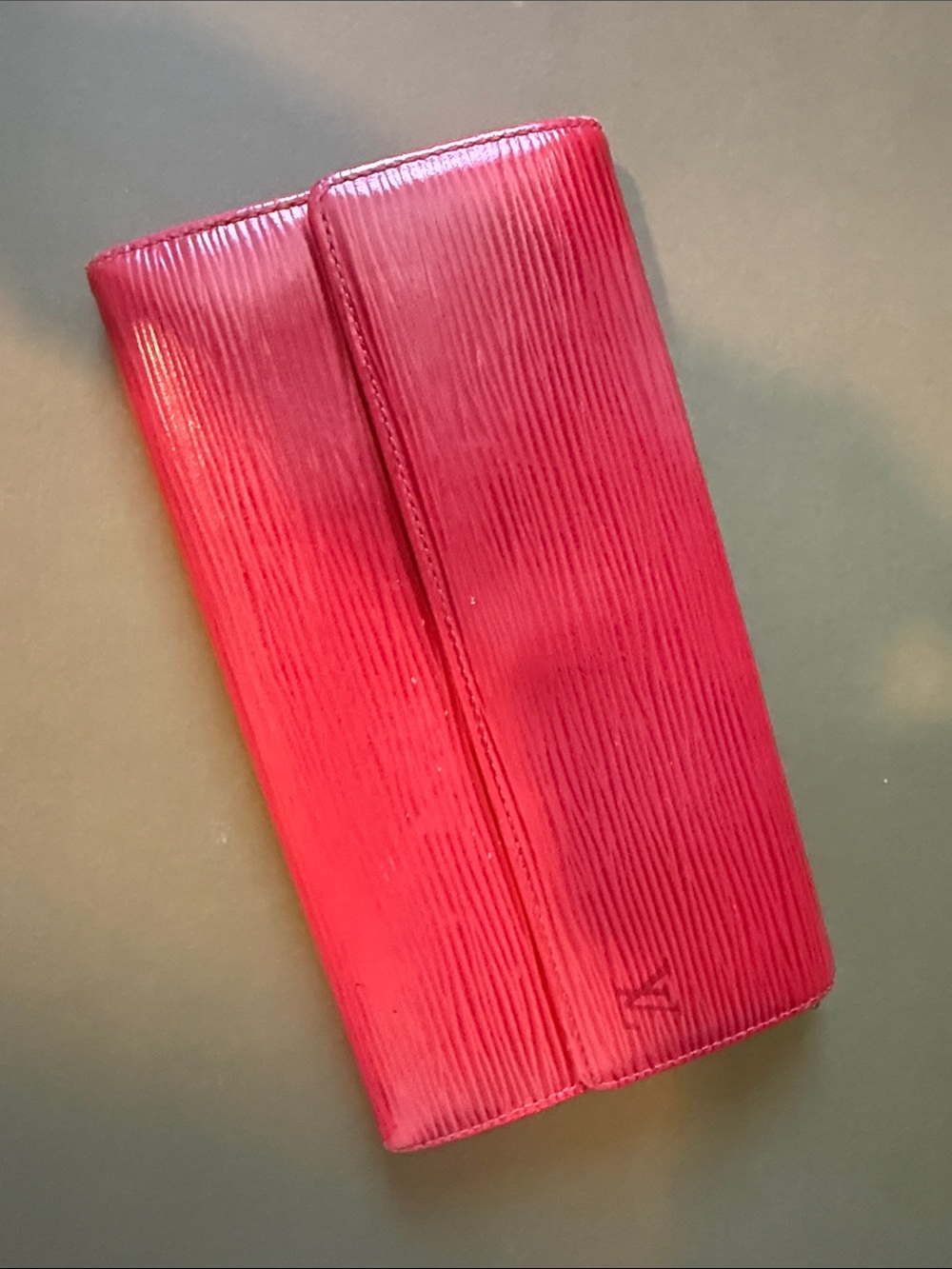 Louie VuittonRed Leather Continental Wallet with Gold Hardware